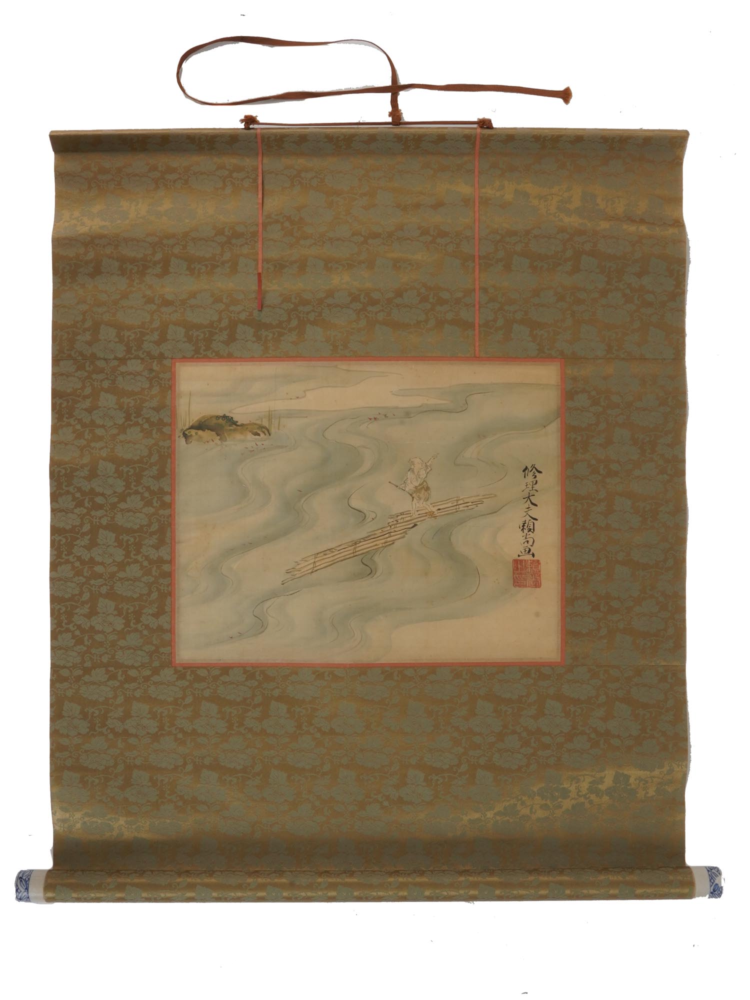 CHINESE LANDSCAPE HANGING SCROLLS AND CALLIGRAPHY PIC-3